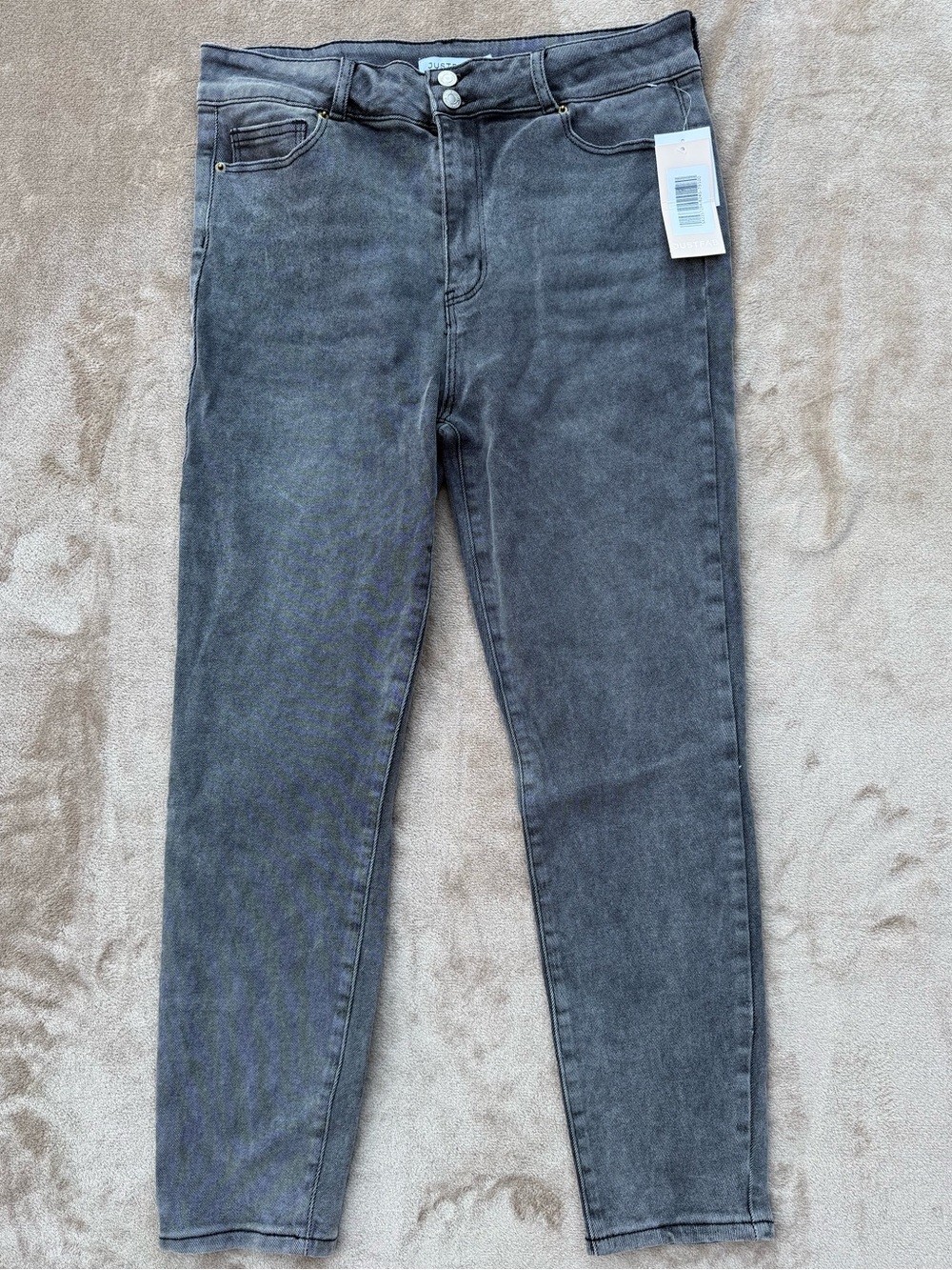 JustFab charcoal slim straight jeans
